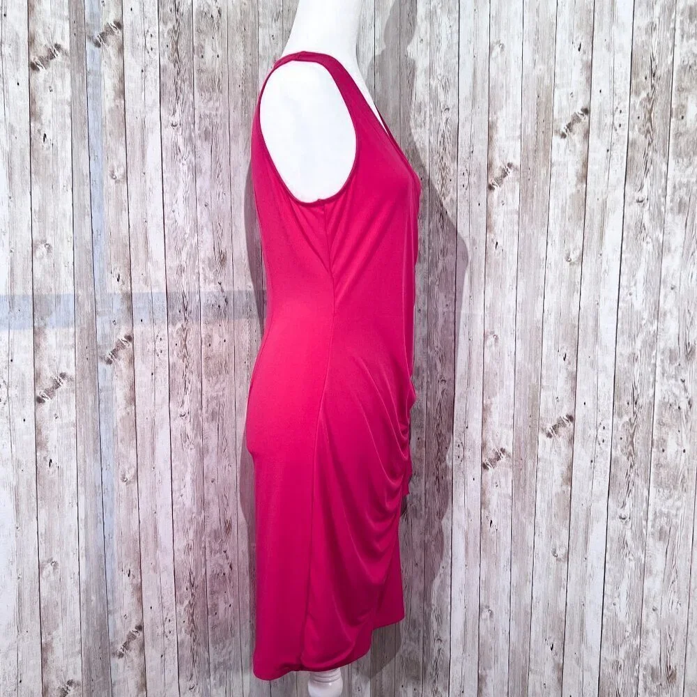 Women's New York & Company Dress | Sleeveless | Midi | Size Medium | Wrap | Pink - Picture 3 of 16